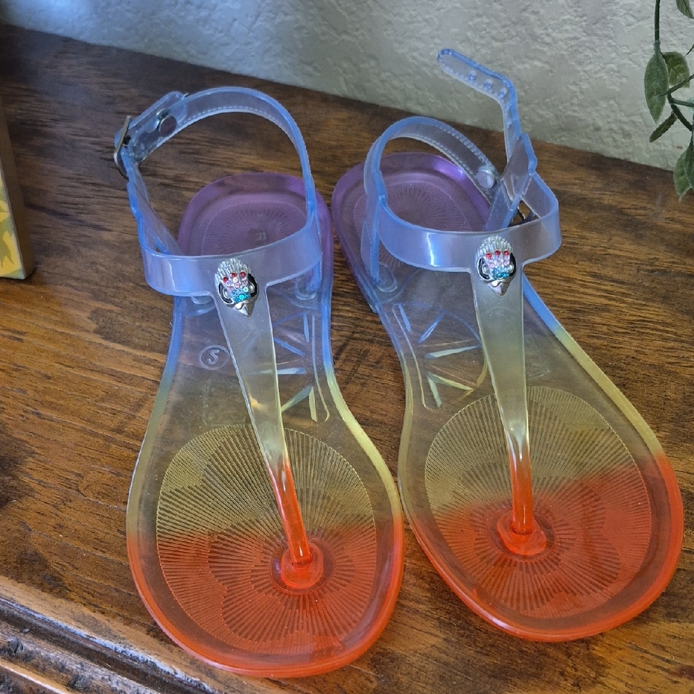 Kurt Geiger Kids Clear and Orange Sandals